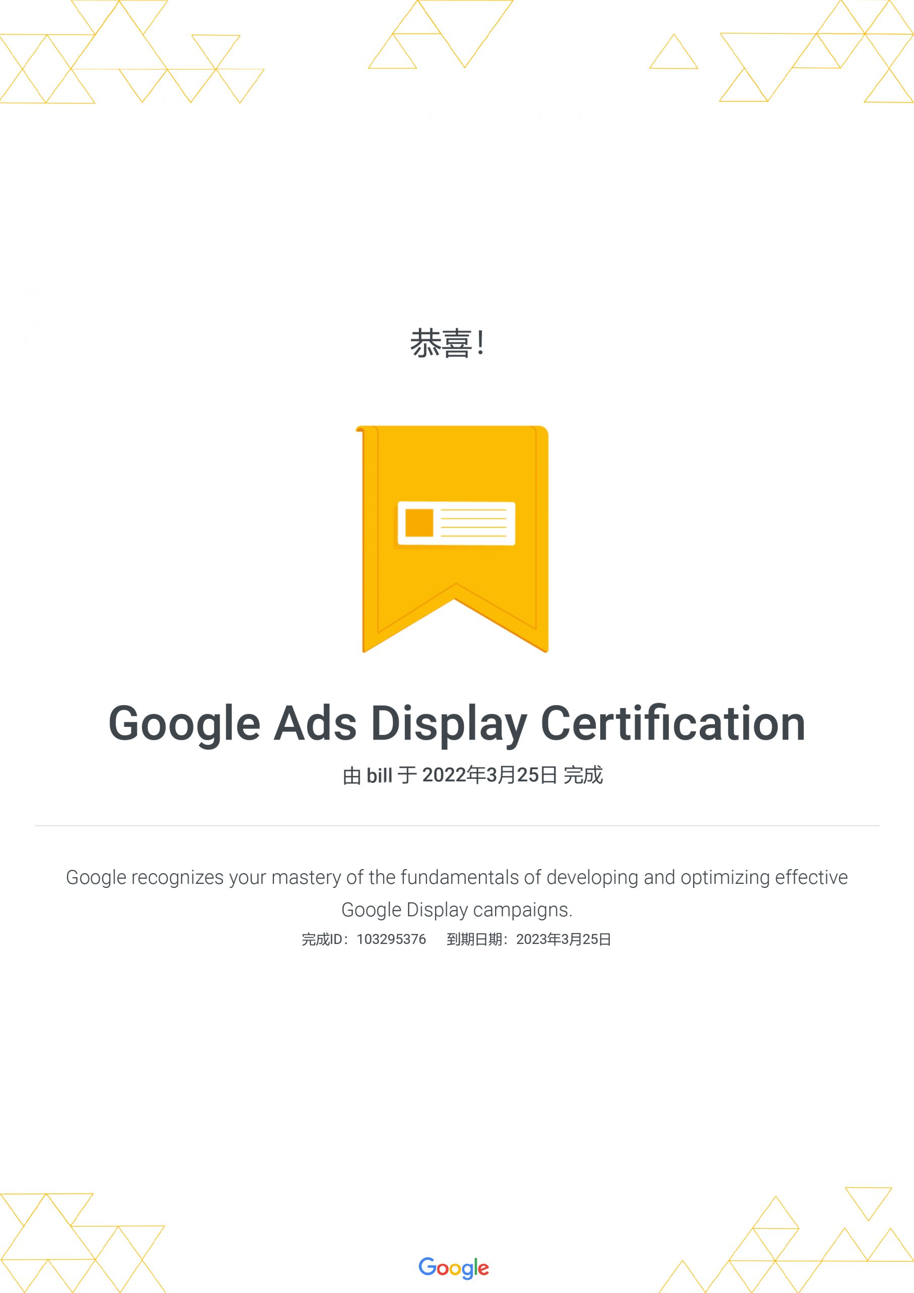 Google Ads Display Certification _ Bill